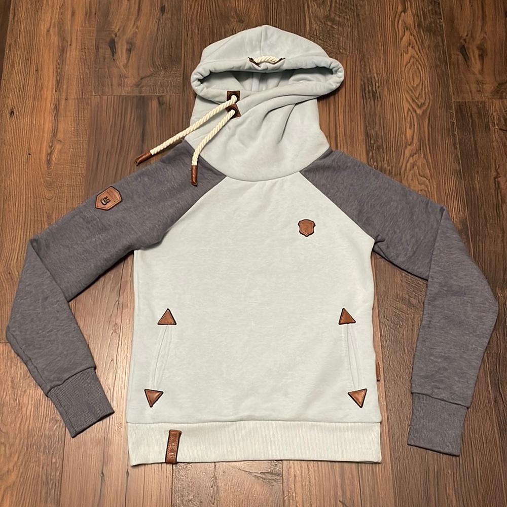 NAKETANO BRAVE NEW WORLD DARTH PULLOVER HOODIE SIZE MEDIUM - Blue/ turquoise